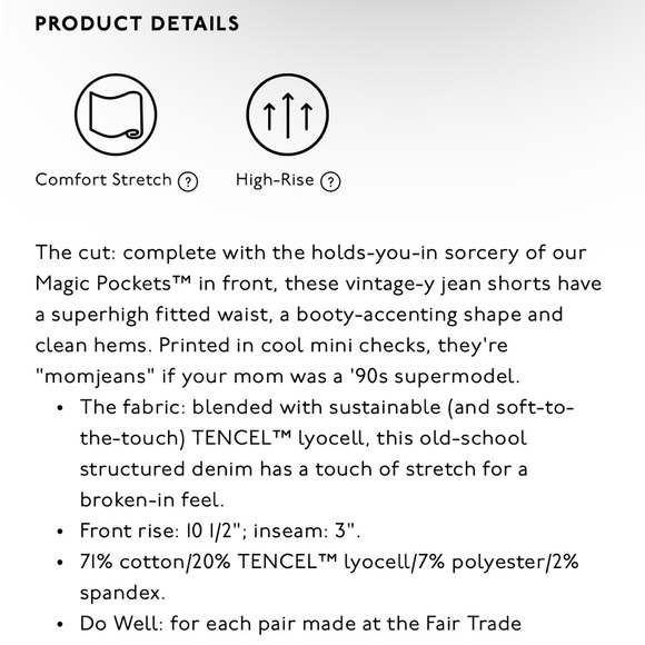 The Perfect Vintage Jean Short in Mini Check - Picture 5 of 8